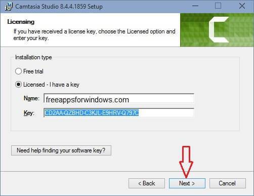 camtasia 9 serial key only